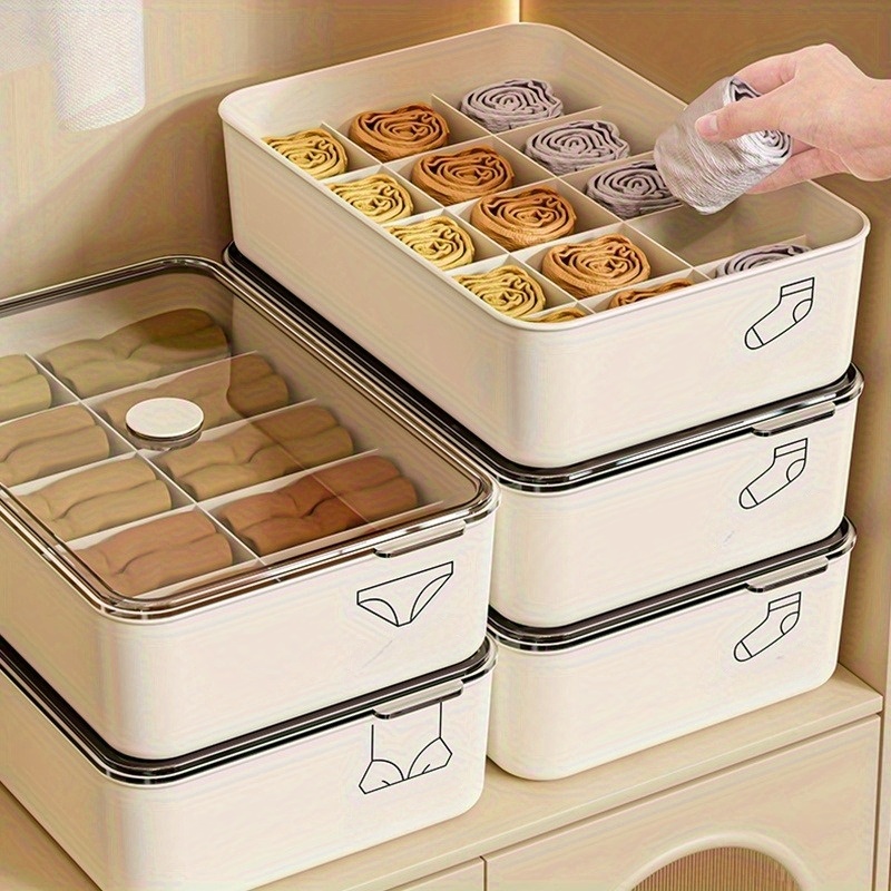 Baby Clothes Organiser - 3개입 흰색 플라스틱 속옷 및 양말
