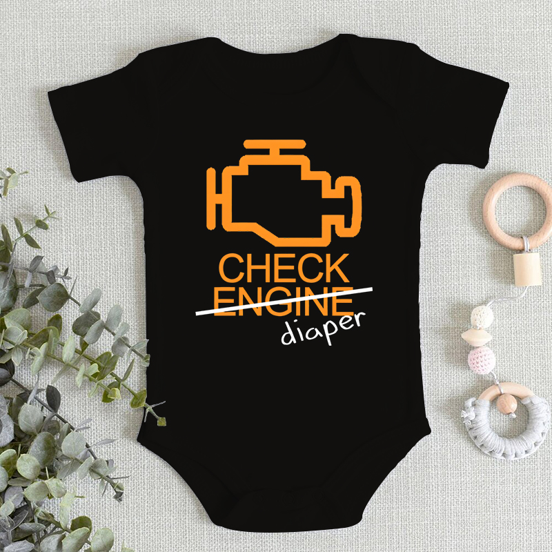Baby Clothing Outlet - 재미있는 체크 기저귀 레터 디자인 피부