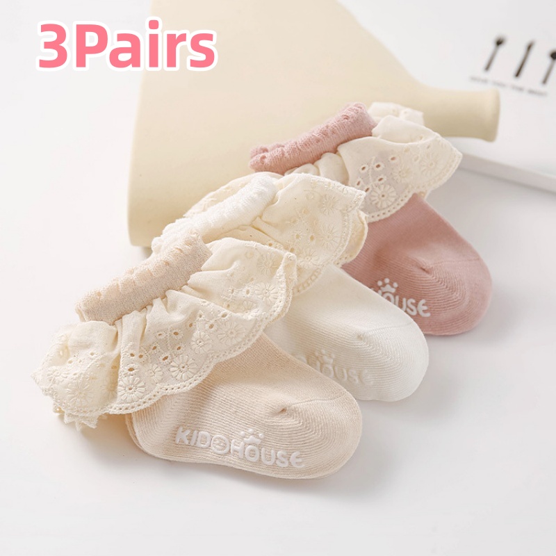 Toddler Sock Set - 3켤레/세트 0-3세 여아용 봄 가을 레이스