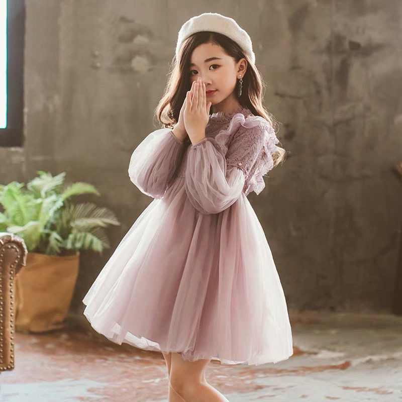 Baby Girl Clothing Zara - 봄 가을 어린이 소녀 드레스 랜턴