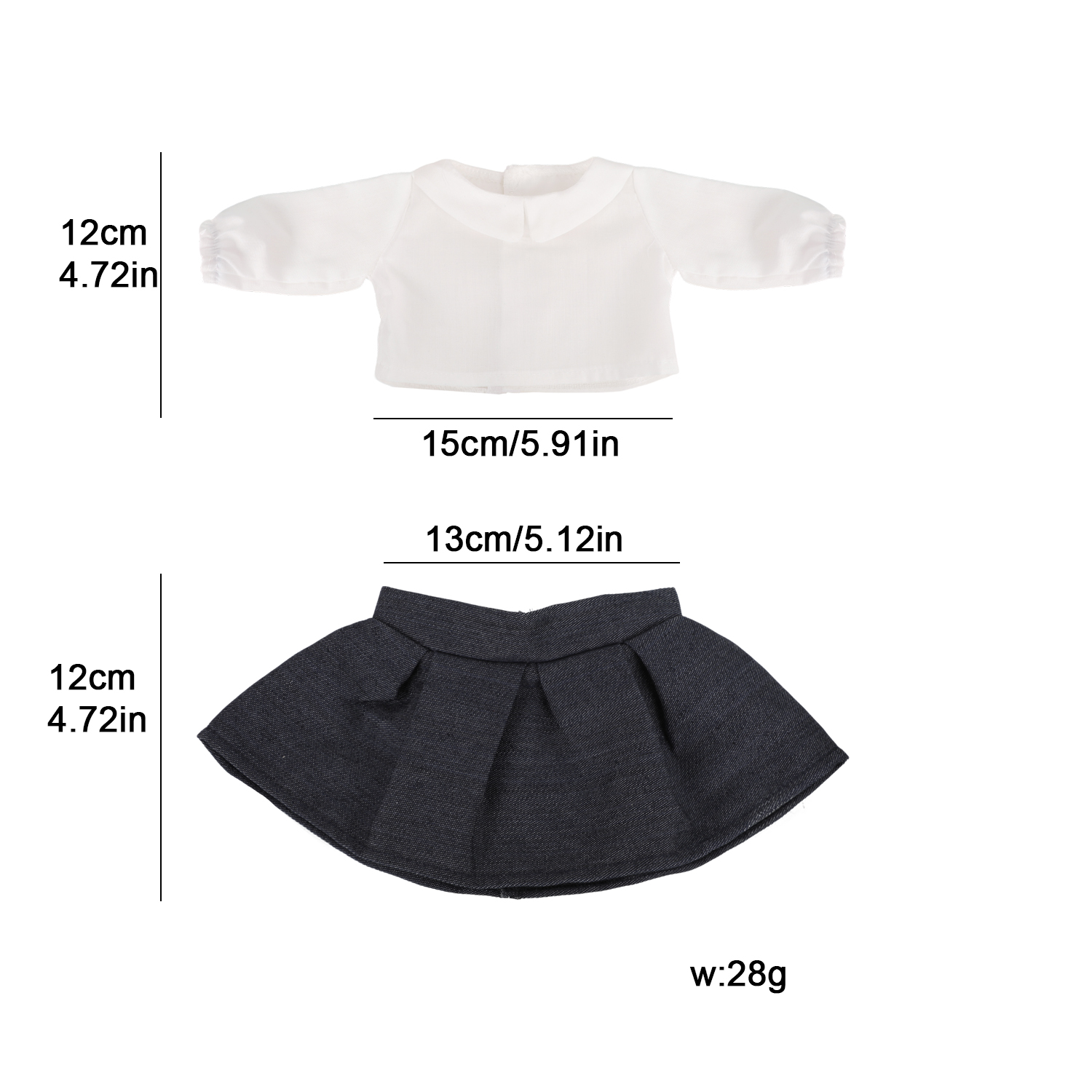 18인치 미국 인형 옷 흰색 셔츠 + 데님 스커트 의류 - Baby Clothing Deals 리뷰 및 가격