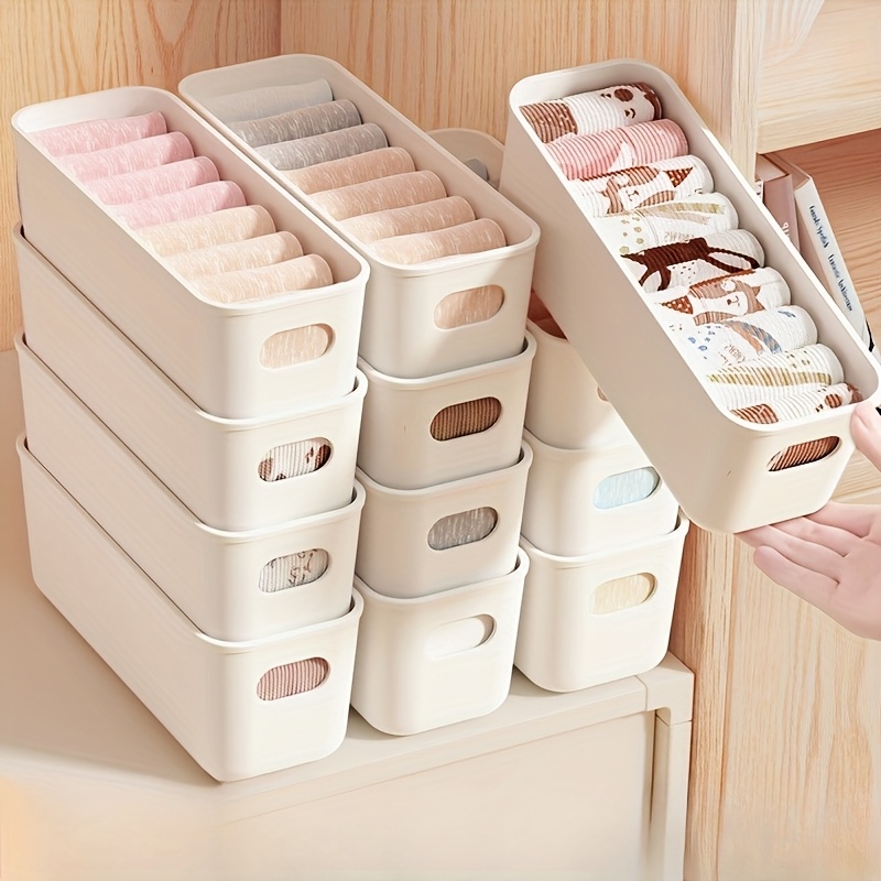 4개 흰색 플라스틱 보관 상자 - 서랍, 선반, 옷장, - Baby Clothes Organiser 리뷰 및 가격