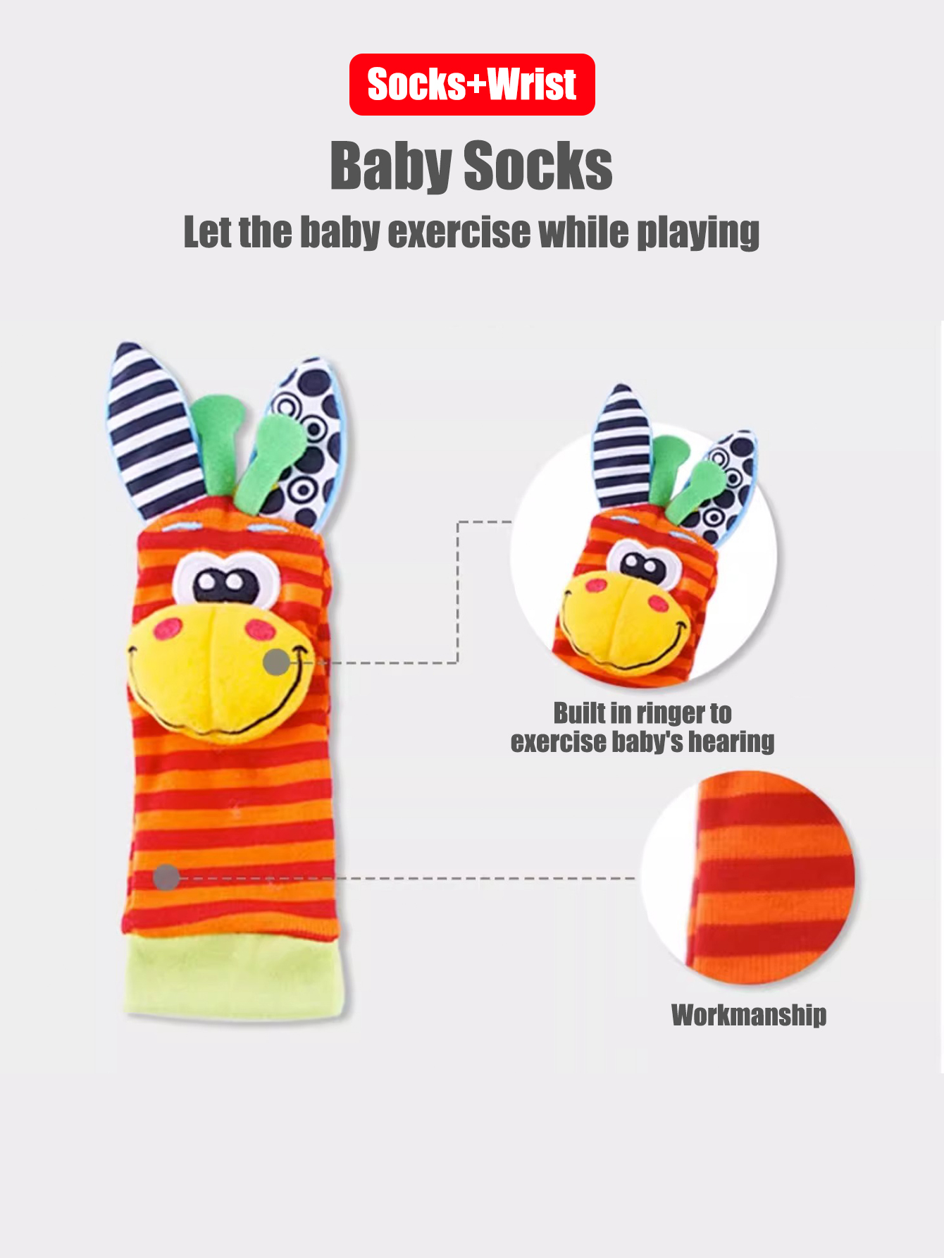 4 개/대 아기 유아 손목 딸랑이 양말 장난감 0-12 - Toddler Sock Set 리뷰 및 가격