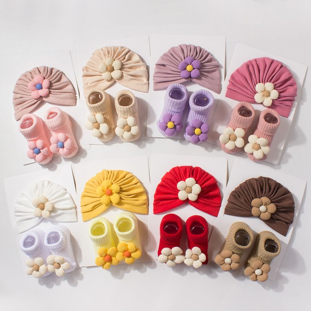 달콤한 큰 꽃무늬 아기 모자 양말 세트, 편안하고 미끄 - Toddler Sock Set 리뷰 및 가격