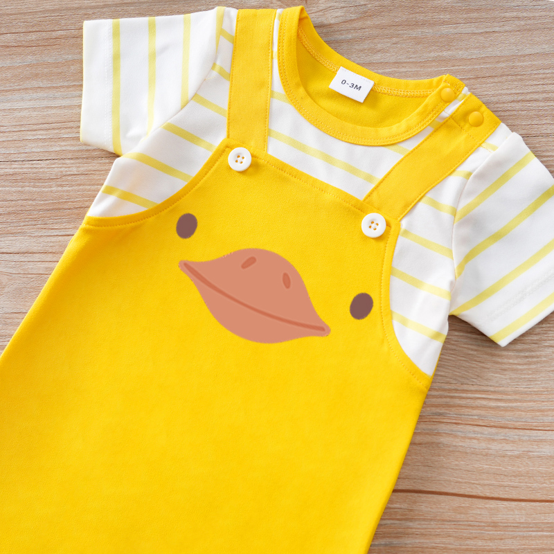 노란색 가짜 멜빵과 귀여운 동물 프린트 아기 의류 0- - Baby Clothing Yellow 리뷰 및 가격