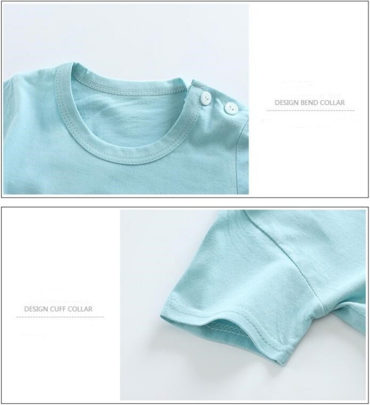 코튼 티셔츠 + 반바지 2 피스 운동복 세트 어린이 만 - Baby Clothing Deals 리뷰 및 가격