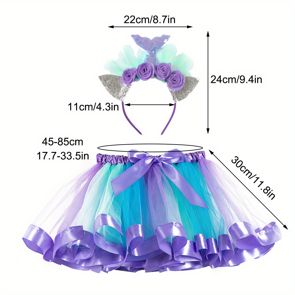 여아용 인어공주 헤어밴드 메쉬 튀튀 스커트 2종 세트  - Baby Tutu Skirt 리뷰 및 가격
