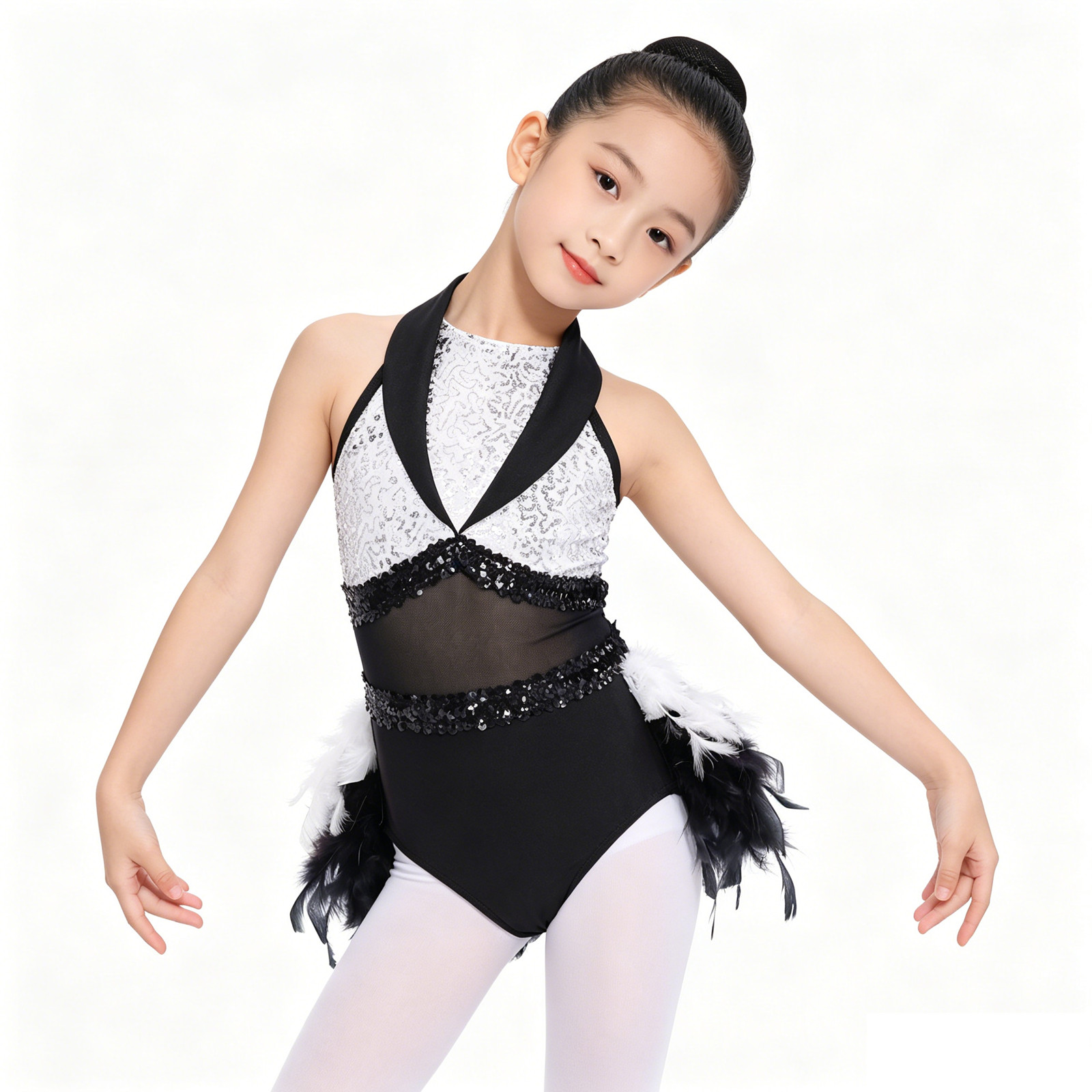 십대 소녀 민소매 스팽글 쉬어 메쉬 깃털 라틴 재즈 댄 - Baby Tutu Skirt 리뷰 및 가격