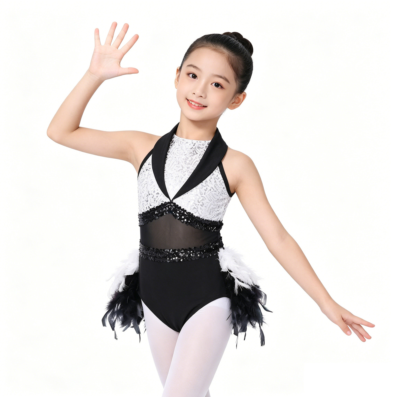 십대 소녀 민소매 스팽글 쉬어 메쉬 깃털 라틴 재즈 댄 - Baby Tutu Skirt 리뷰 및 가격