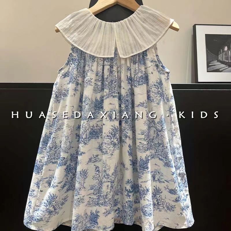 여아용 레트로 연잎 칼라 수묵화 탱크탑 스커트 플라워  - Baby Girl Clothing Zara 리뷰 및 가격