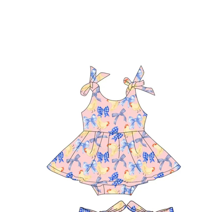 여름용 작은 노란 오리 리본 프린트 아동복 세트 여아  - Baby Clothing Yellow 리뷰 및 가격