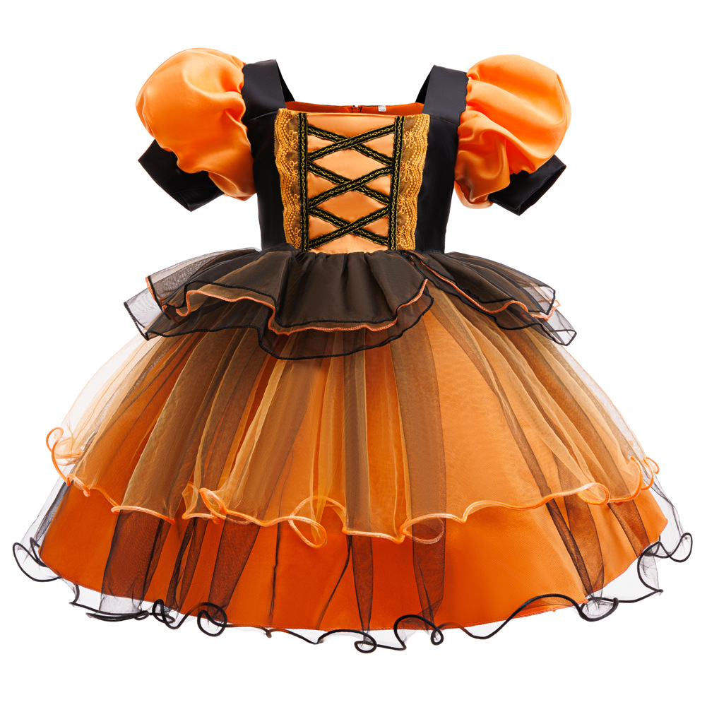 여자 할로윈 마녀 의상 퍼프 슬리브 오렌지 블랙 레이어 - Baby Tutu Skirt 리뷰 및 가격