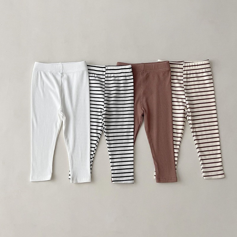 아기 옷 0-6 세 어린이 바지 줄무늬 면 소녀 솔리드 - Baby Clothing Deals 리뷰 및 가격