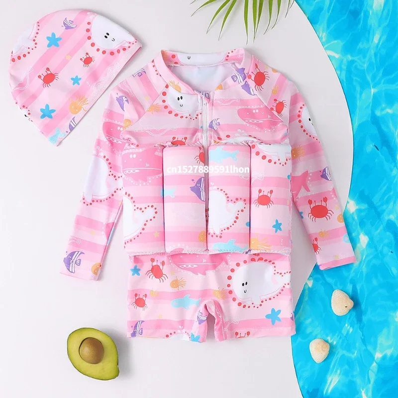 어린이 부력 수영복 만화 프린트 수영복 키즈 원피스 플 - Baby Clothing Deals 리뷰 및 가격