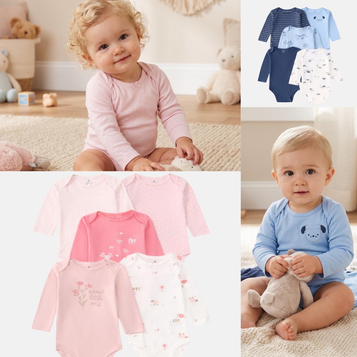5 PCS 아기 소년 소녀 바디 슈트 긴 소매 100% - Baby Clothing Outlet 리뷰 및 가격