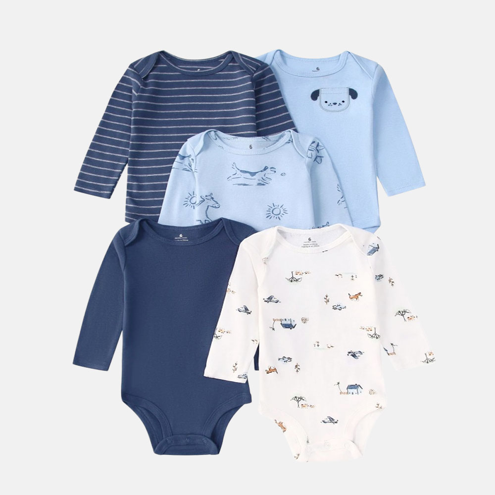 5 PCS 아기 소년 소녀 바디 슈트 긴 소매 100% - Baby Clothing Outlet 리뷰 및 가격