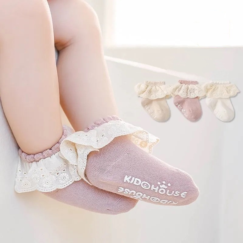 3켤레/세트 0-3세 여아용 봄 가을 레이스 트림 공주 - Toddler Sock Set 리뷰 및 가격