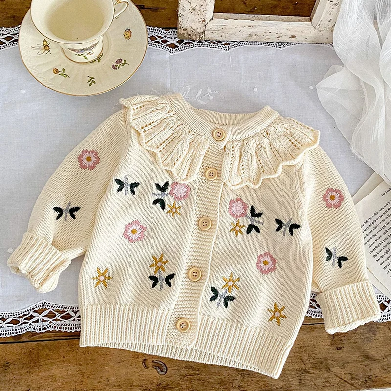 가을 카디건 다목적 소녀 아기 어린이 꽃 수 놓은 연꽃 - Baby Girl Clothing Zara 리뷰 및 가격