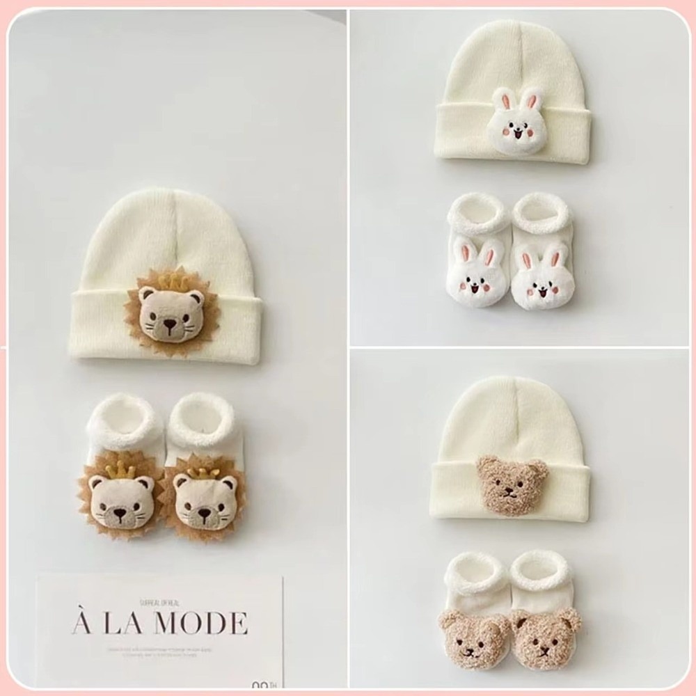 2개 세트 신생아용 만화 캐릭터 모자 양말 겨울 니트  - Toddler Sock Set 리뷰 및 가격
