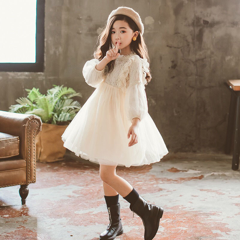 봄 가을 어린이 소녀 드레스 랜턴 슬리브 레이스 공주  - Baby Girl Clothing Zara 리뷰 및 가격