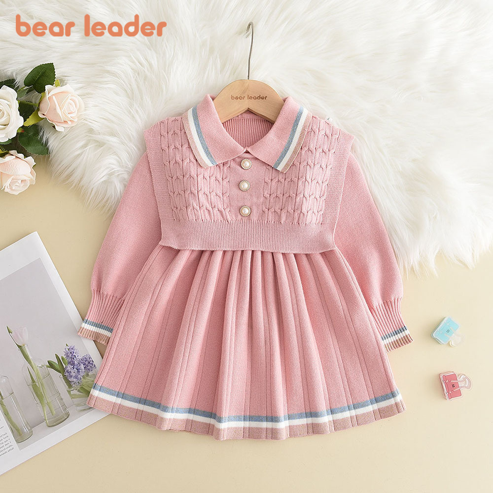 Bear Leader 소녀를위한 키즈 드레스 진주 단추 - Baby Girl Clothing Zara 리뷰 및 가격