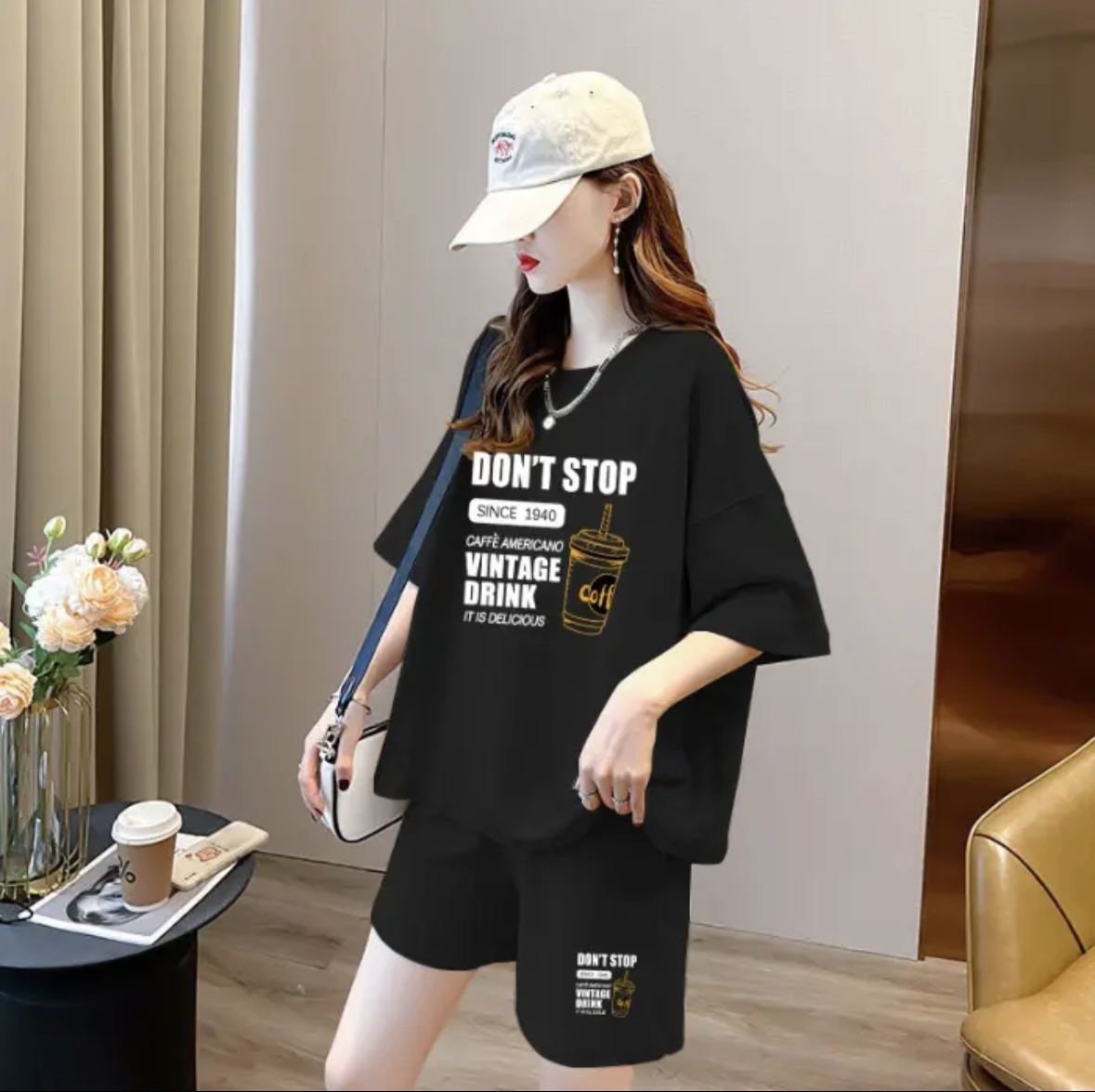 패션 여성 여름 반바지 세트, 스포츠웨어, 오버사이즈  - Summer Short Set 리뷰 및 가격
